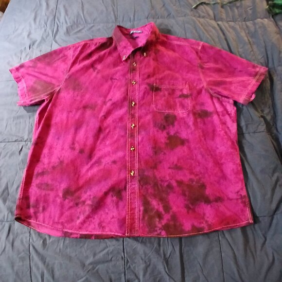 The Magenta Monster - Tie Dyed cotton camp shirt - Picture 1 of 6